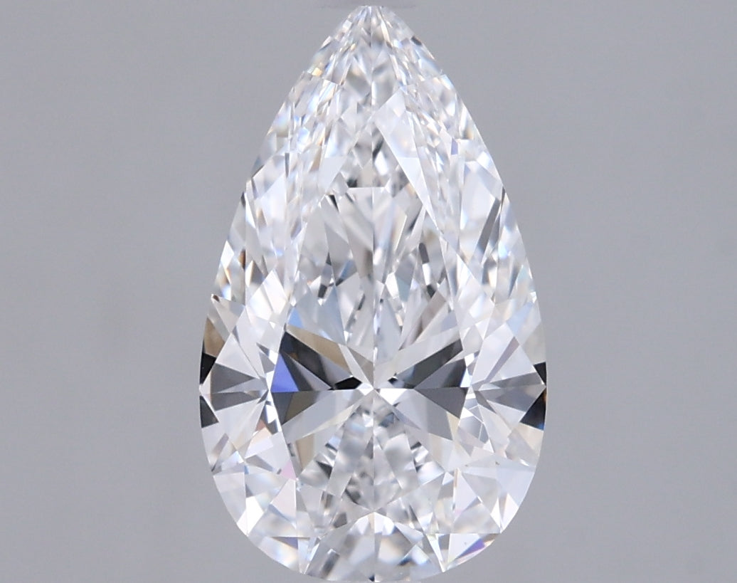 1.37 Carat Pear Shaped, Ideal Cut, D Color, VVS2 Clarity, IGI Certified Lab Grown Diamond