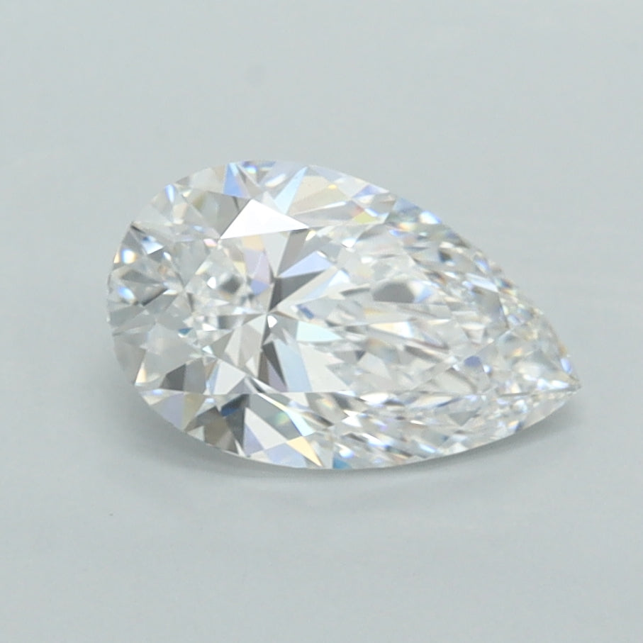 1.23 Carat Pear Shaped, Excellent Cut, D Color, VVS1 Clarity, IGI Certified Lab Grown Diamond