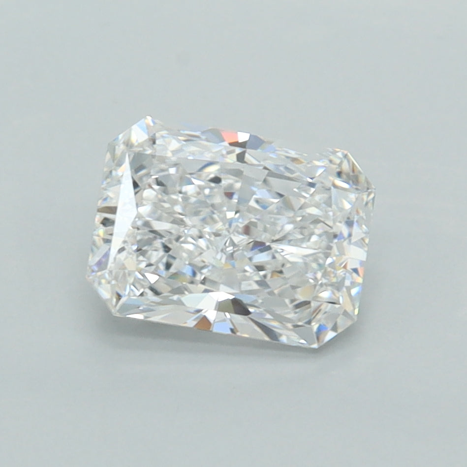 1.35 Carat Radiant Shaped, Excellent Cut, D Color, VVS1 Clarity, IGI Certified Lab Grown Diamond