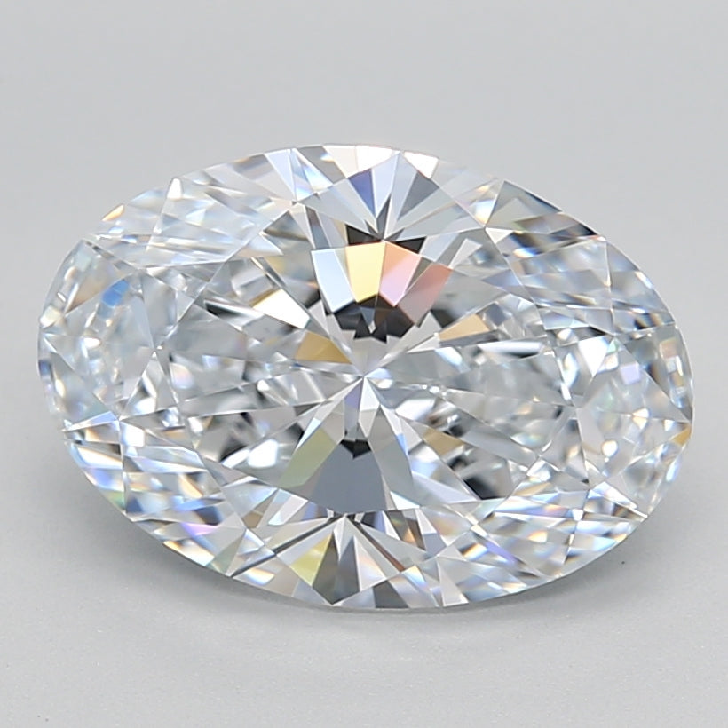 3.69 Carat Oval Shaped, Ideal Cut, E Color, VVS1 Clarity, GCAL Certified Lab Grown Diamond