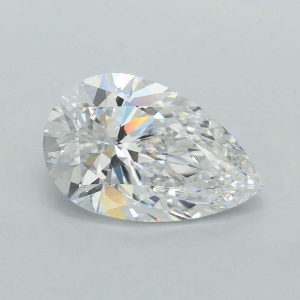 1.94 Carat Pear Shaped, Excellent Cut, D Color, VVS1 Clarity, IGI Certified Lab Grown Diamond