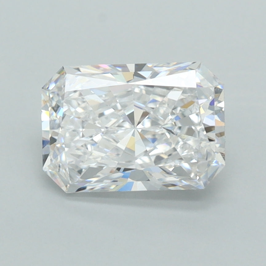 1.55 Carat Radiant Shaped, Ideal Cut, D Color, VVS1 Clarity, IGI Certified Lab Grown Diamond