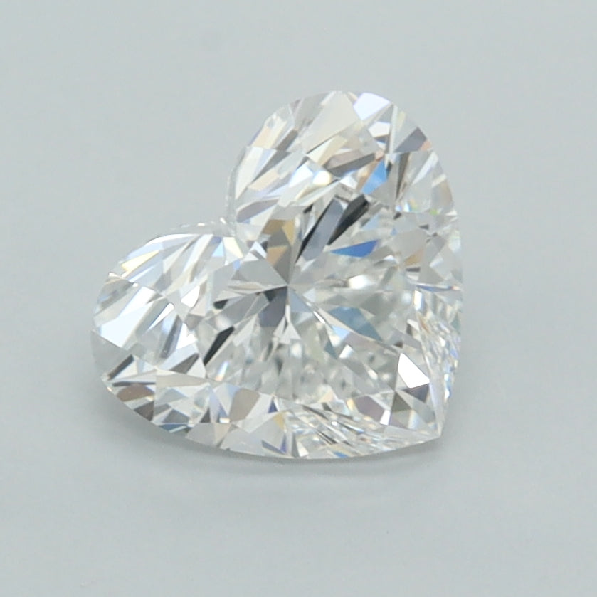 1.37 Carat Heart Shaped, Ideal Cut, E Color, FL Clarity, IGI Certified Lab Grown Diamond