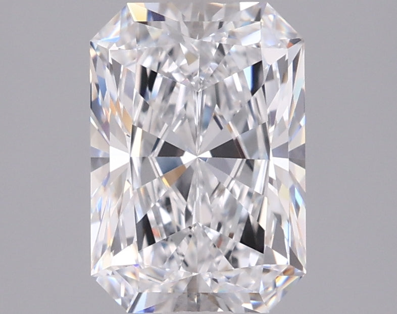 1.87 Carat Radiant Shaped, Ideal Cut, D Color, VVS2 Clarity, IGI Certified Lab Grown Diamond