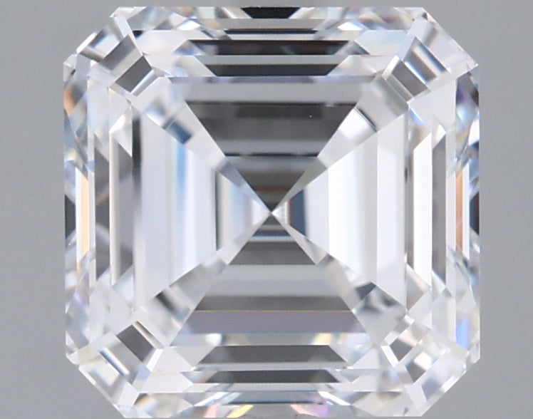 2.56 Carat Asscher Shaped, Ideal Cut, E Color, VVS1 Clarity, IGI Certified Lab Grown Diamond