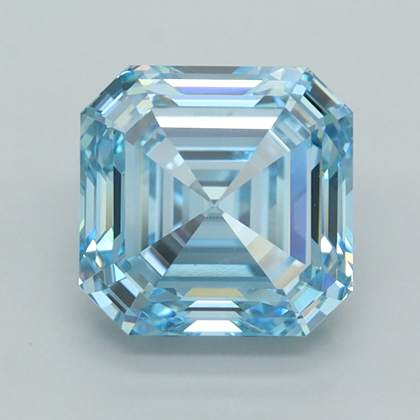 2.59 Carat Asscher Shaped, Ideal Cut, VVS2 Clarity, IGI Certified Lab Grown Diamond