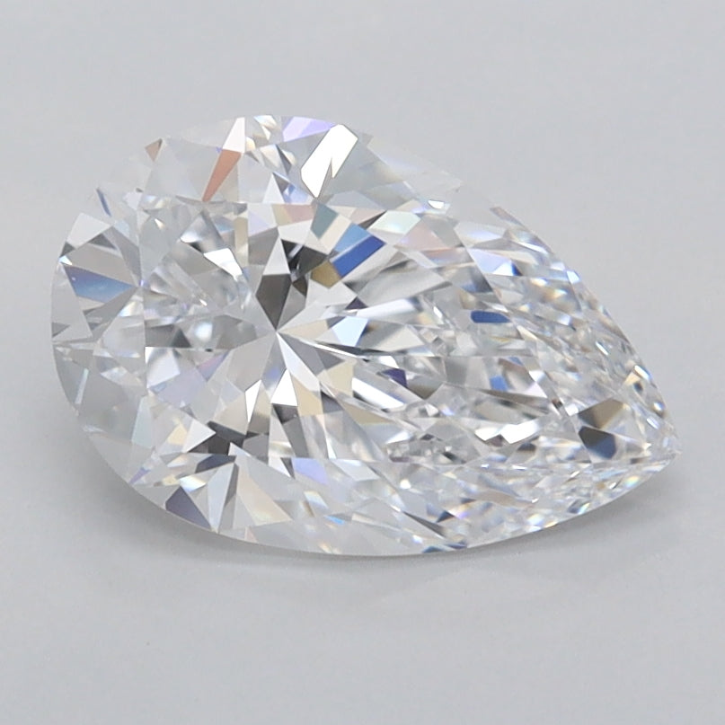 1.52 Carat Pear Shaped, Ideal Cut, D Color, IF Clarity, IGI Certified Lab Grown Diamond