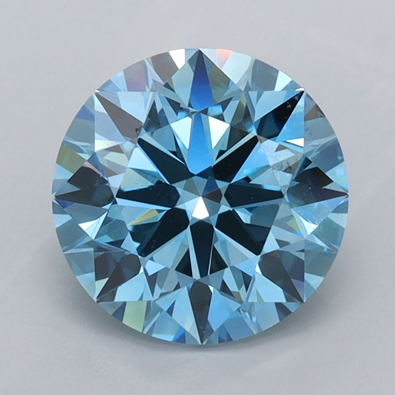 2.01 Carat Round Shaped, Ideal Cut, VVS2 Clarity, IGI Certified Lab Grown Diamond