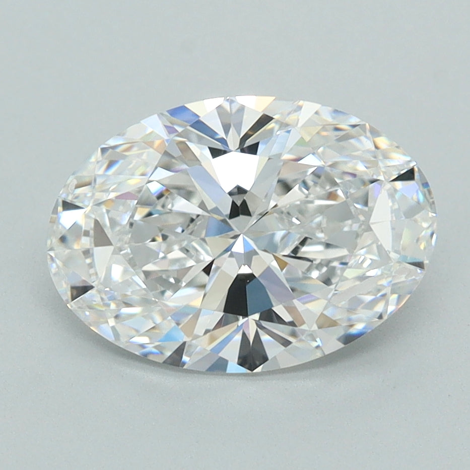 2.31 Carat Oval Shaped, Ideal Cut, D Color, VVS1 Clarity, GCAL Certified Lab Grown Diamond