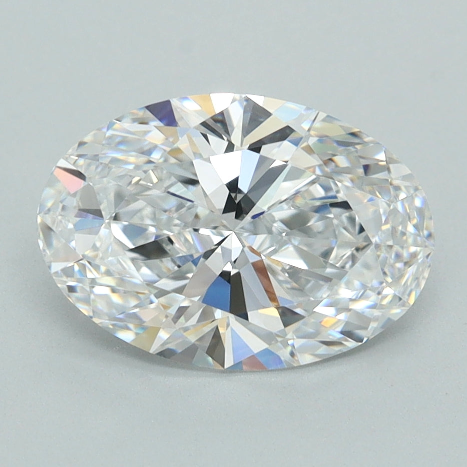 2.37 Carat Oval Shaped, Ideal Cut, D Color, VVS2 Clarity, GCAL Certified Lab Grown Diamond
