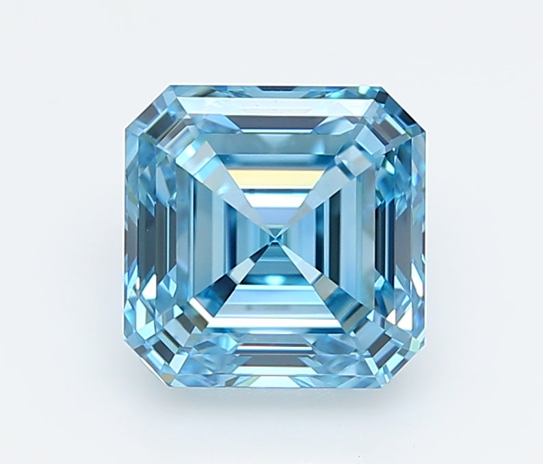 2.52 Carat Asscher Shaped, Ideal Cut, VVS2 Clarity, IGI Certified Lab Grown Diamond