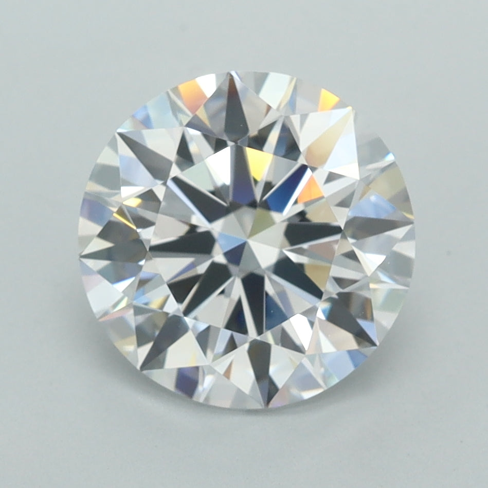 2.72 Carat Round Shaped, E Color, VVS2 Clarity, GCAL Certified Lab Grown Diamond