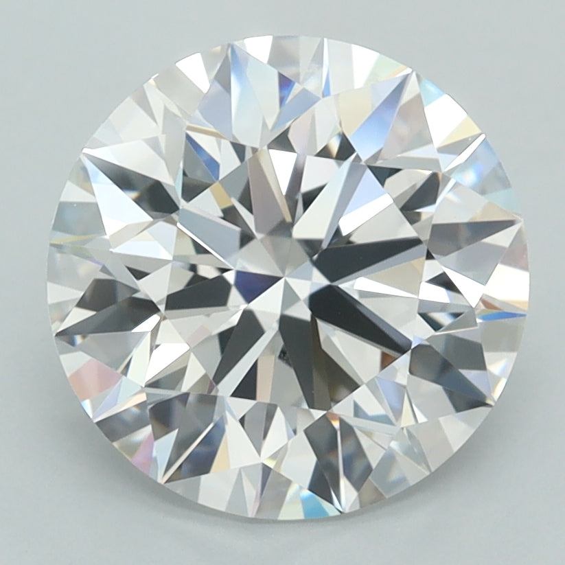 3.44 Carat Round Shaped, D Color, VVS1 Clarity, GCAL Certified Lab Grown Diamond