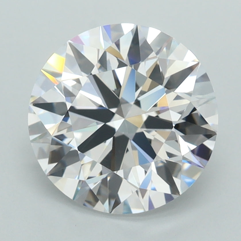 2.86 Carat Round Shaped, D Color, VVS1 Clarity, GCAL Certified Lab Grown Diamond