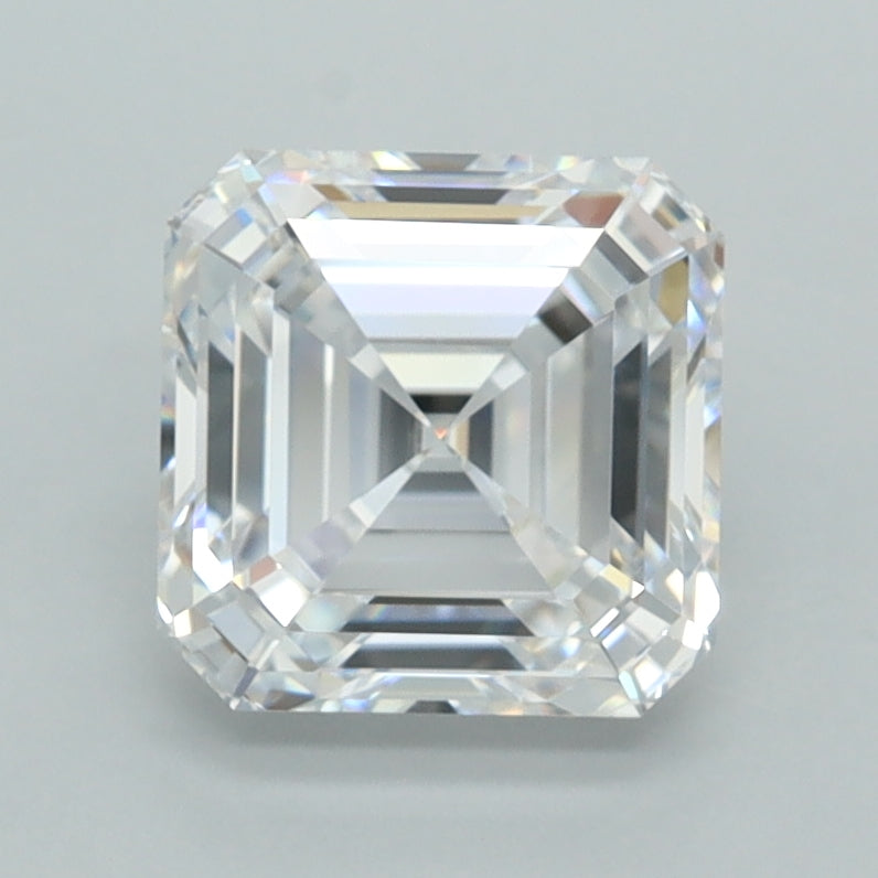 2.06 Carat Asscher Shaped, Ideal Cut, D Color, FL Clarity, IGI Certified Lab Grown Diamond