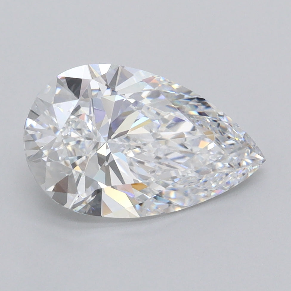 1.99 Carat Pear Shaped, Ideal Cut, D Color, FL Clarity, IGI Certified Lab Grown Diamond