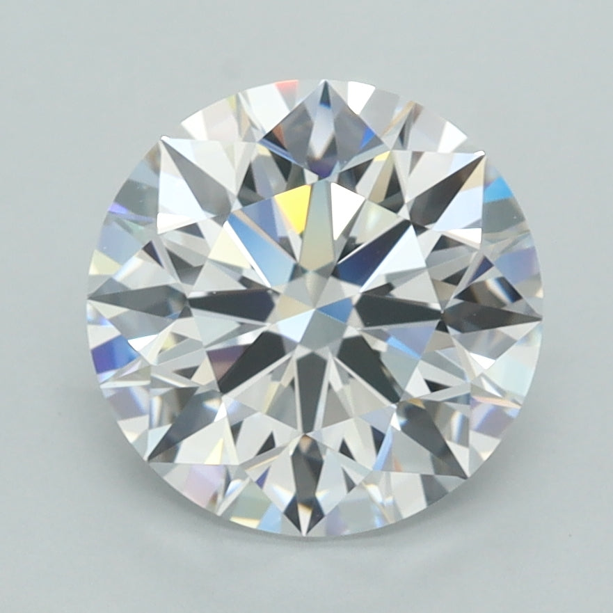 2.74 Carat Round Shaped, D Color, VVS1 Clarity, GCAL Certified Lab Grown Diamond