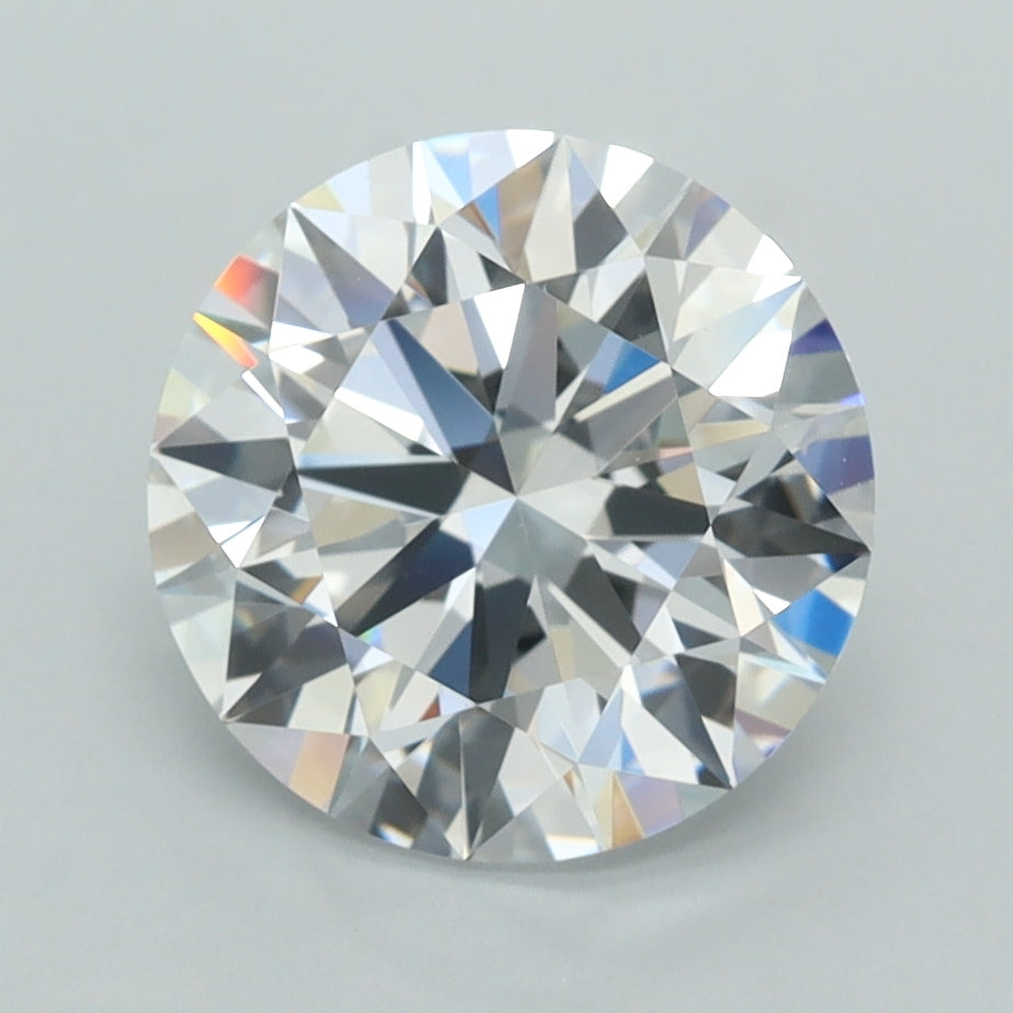 2.84 Carat Round Shaped, E Color, VVS2 Clarity, GCAL Certified Lab Grown Diamond