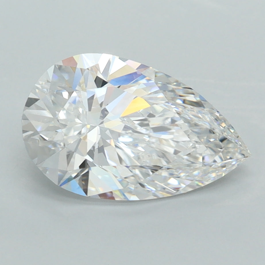 2.03 Carat Pear Shaped, Excellent Cut, D Color, VVS1 Clarity, IGI Certified Lab Grown Diamond