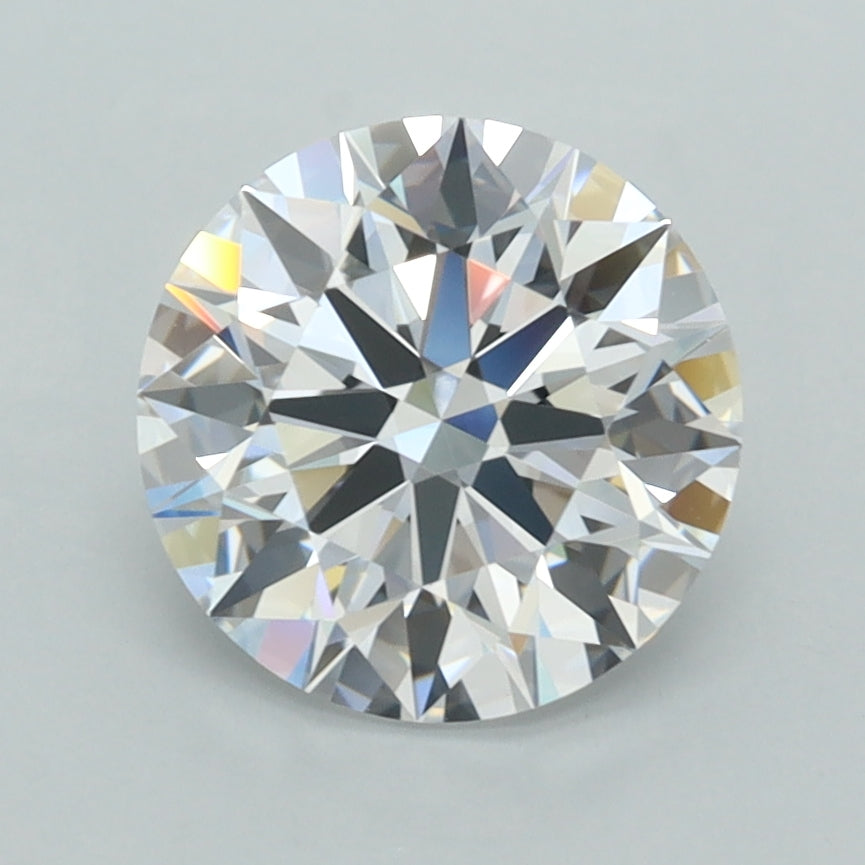 2.16 Carat Round Shaped, D Color, VVS2 Clarity, GCAL Certified Lab Grown Diamond