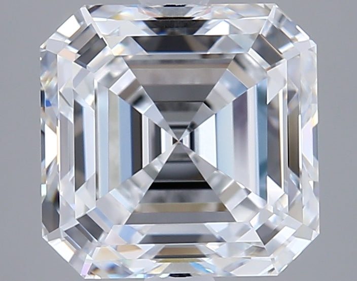 3.07 Carat Asscher Shaped, Excellent Cut, D Color, VVS2 Clarity, IGI Certified Lab Grown Diamond