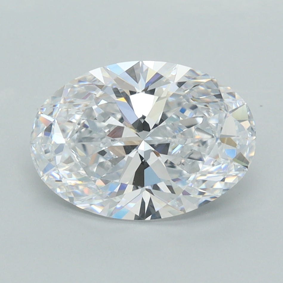 2.32 Carat Oval Shaped, Ideal Cut, D Color, VVS2 Clarity, GCAL Certified Lab Grown Diamond