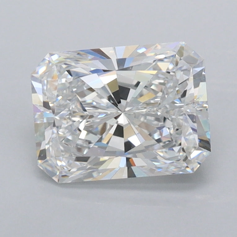 1.52 Carat Radiant Shaped, Ideal Cut, D Color, VVS2 Clarity, IGI Certified Lab Grown Diamond