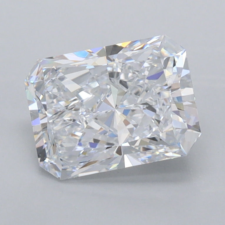 1.47 Carat Radiant Shaped, Ideal Cut, D Color, VVS2 Clarity, IGI Certified Lab Grown Diamond