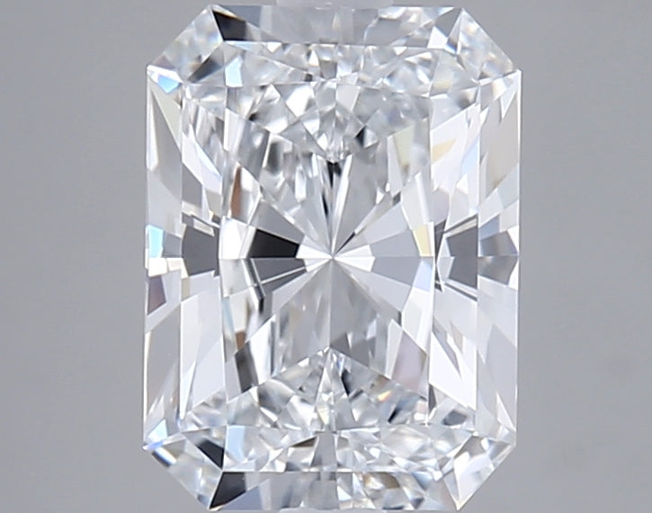 2.50 Carat Radiant Shaped, Excellent Cut, D Color, VVS2 Clarity, IGI Certified Lab Grown Diamond