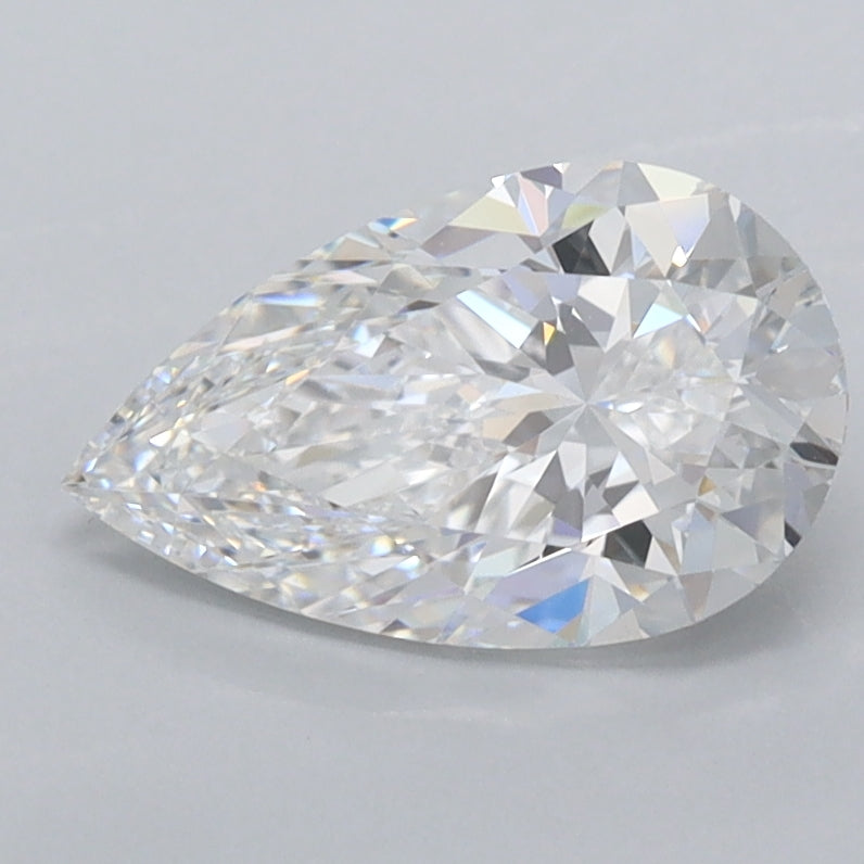 1.43 Carat Pear Shaped, Excellent Cut, D Color, FL Clarity, IGI Certified Lab Grown Diamond