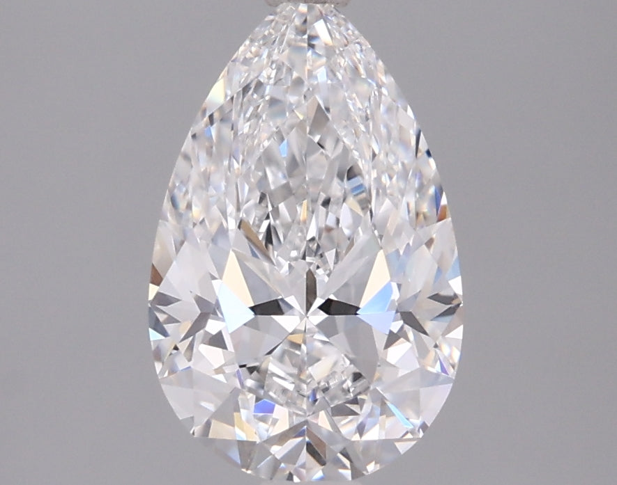 1.53 Carat Pear Shaped, Ideal Cut, D Color, VVS2 Clarity, IGI Certified Lab Grown Diamond