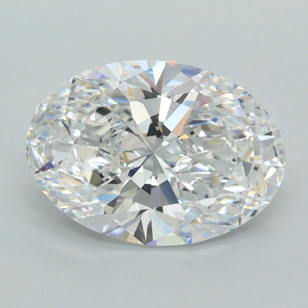 3.40 Carat Oval Shaped, Ideal Cut, D Color, VVS1 Clarity, GCAL Certified Lab Grown Diamond