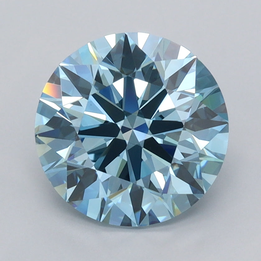 2.47 Carat Round Shaped, Ideal Cut, VVS2 Clarity, IGI Certified Lab Grown Diamond