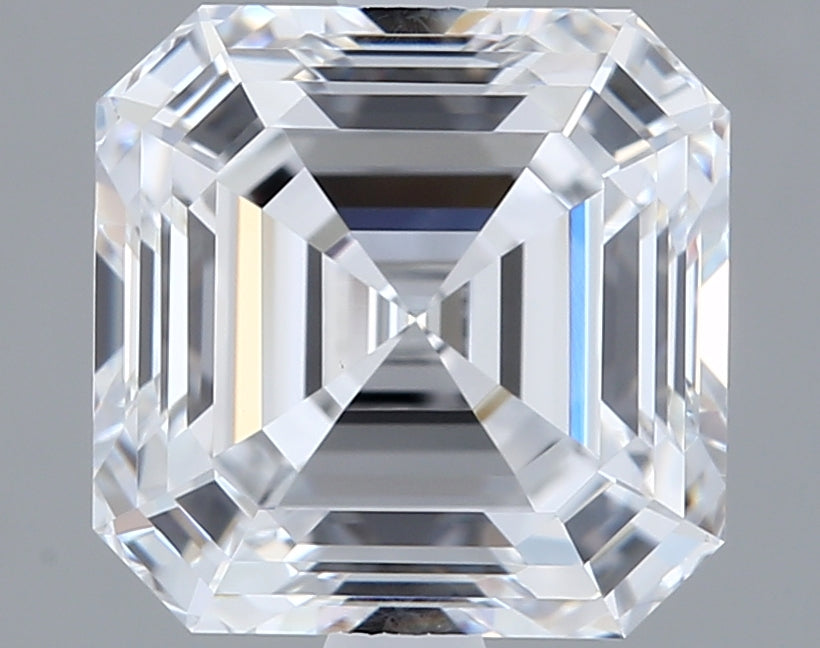 2.53 Carat Asscher Shaped, Ideal Cut, D Color, VVS2 Clarity, IGI Certified Lab Grown Diamond