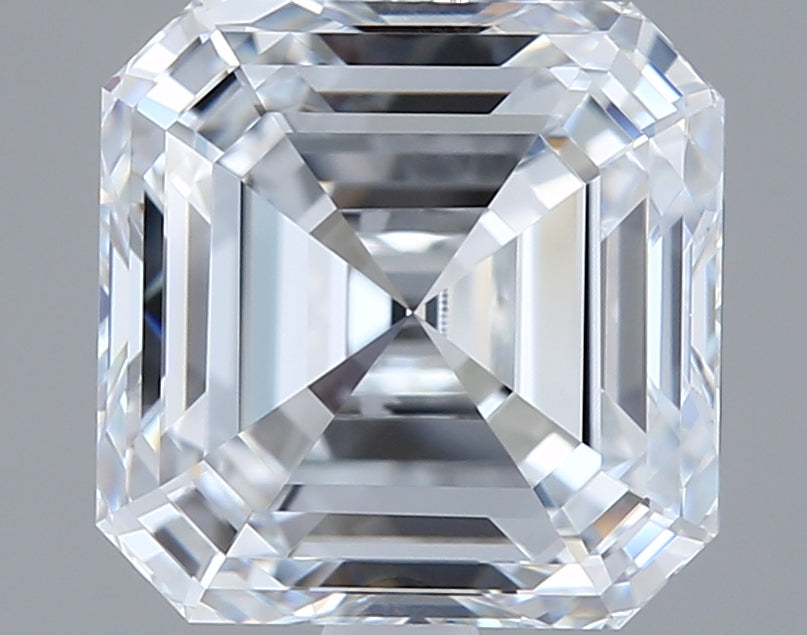 2.52 Carat Asscher Shaped, Ideal Cut, E Color, VVS1 Clarity, IGI Certified Lab Grown Diamond