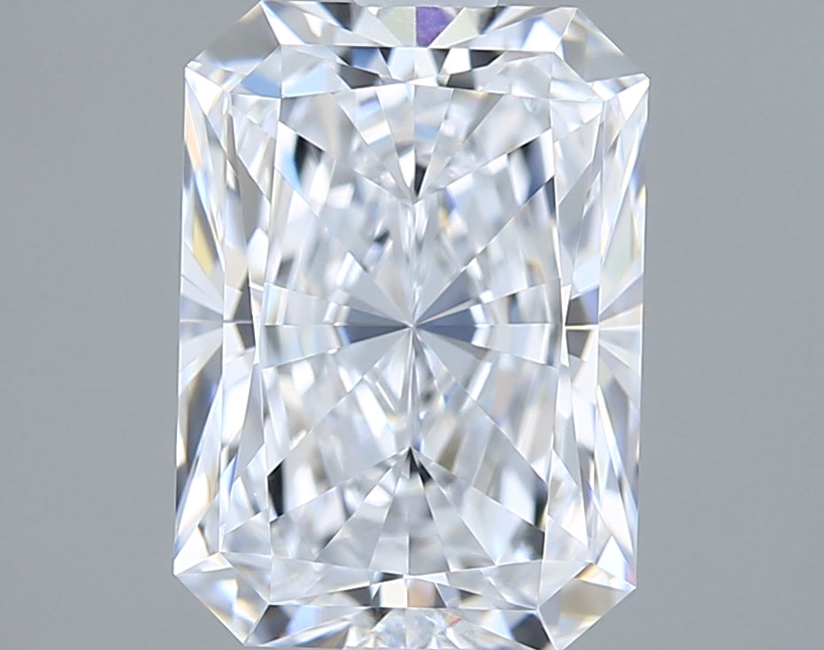 1.54 Carat Radiant Shaped, Ideal Cut, D Color, VVS1 Clarity, IGI Certified Lab Grown Diamond