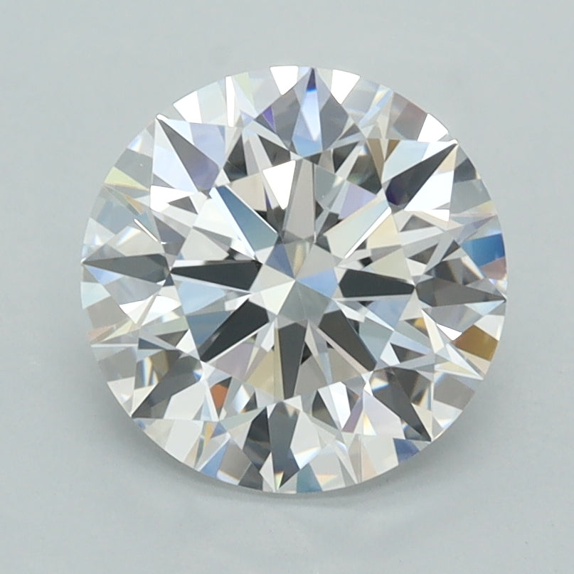 2.14 Carat Round Shaped, D Color, VVS2 Clarity, GCAL Certified Lab Grown Diamond