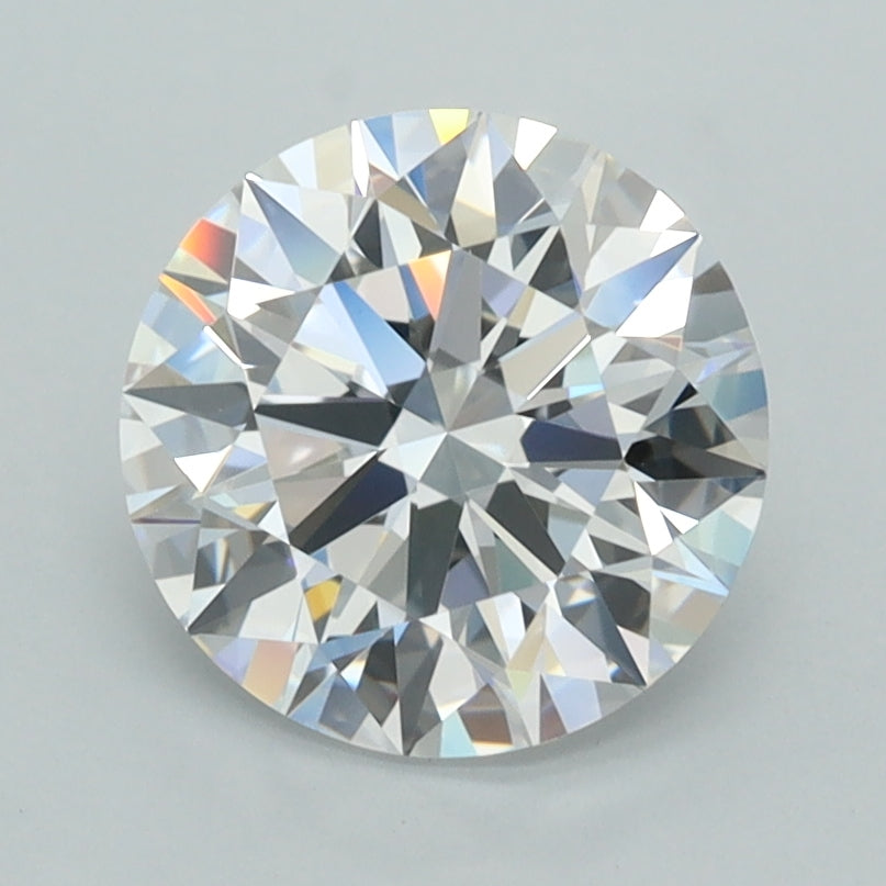 2.06 Carat Round Shaped, D Color, VVS2 Clarity, GCAL Certified Lab Grown Diamond
