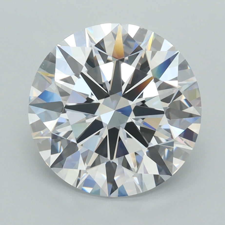 3.44 Carat Round Shaped, E Color, VVS2 Clarity, GCAL Certified Lab Grown Diamond