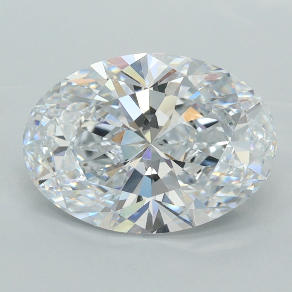 3.02 Carat Oval Shaped, Ideal Cut, D Color, VVS1 Clarity, GCAL Certified Lab Grown Diamond