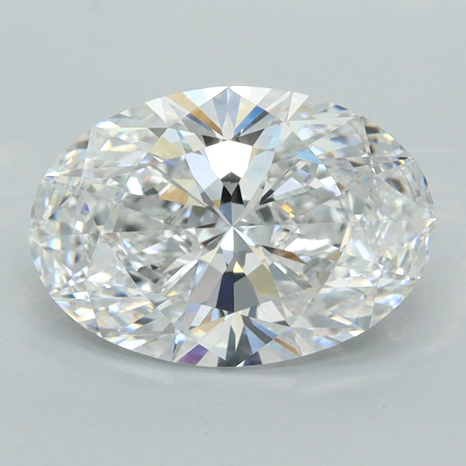 2.68 Carat Oval Shaped, Ideal Cut, D Color, VVS1 Clarity, GCAL Certified Lab Grown Diamond