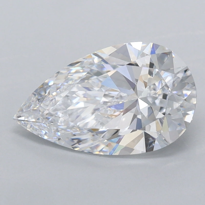 1.44 Carat Pear Shaped, Ideal Cut, D Color, FL Clarity, IGI Certified Lab Grown Diamond