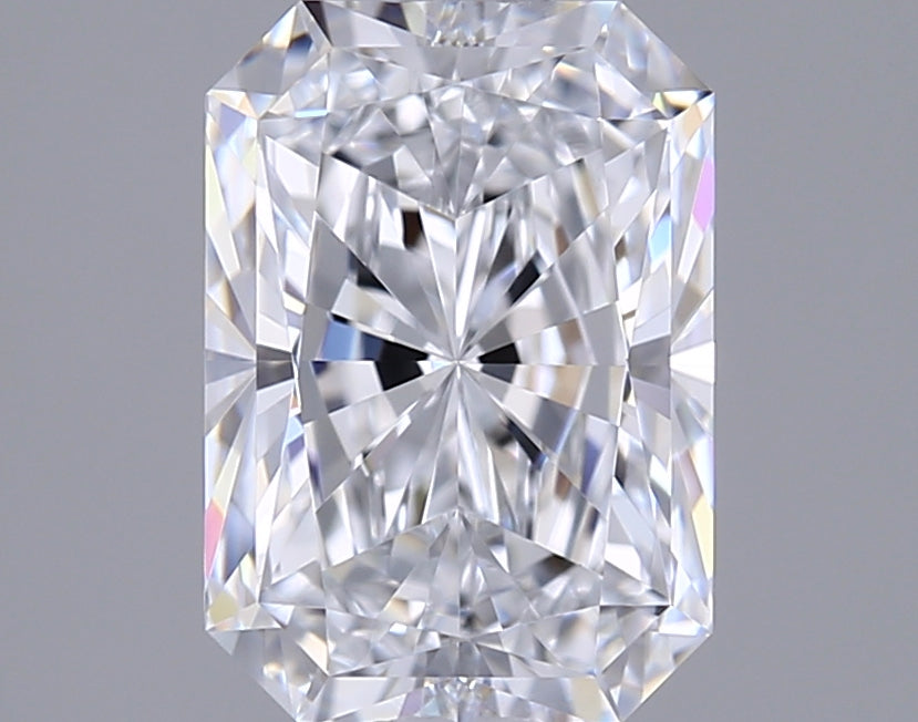 1.53 Carat Radiant Shaped, Ideal Cut, D Color, VVS1 Clarity, IGI Certified Lab Grown Diamond