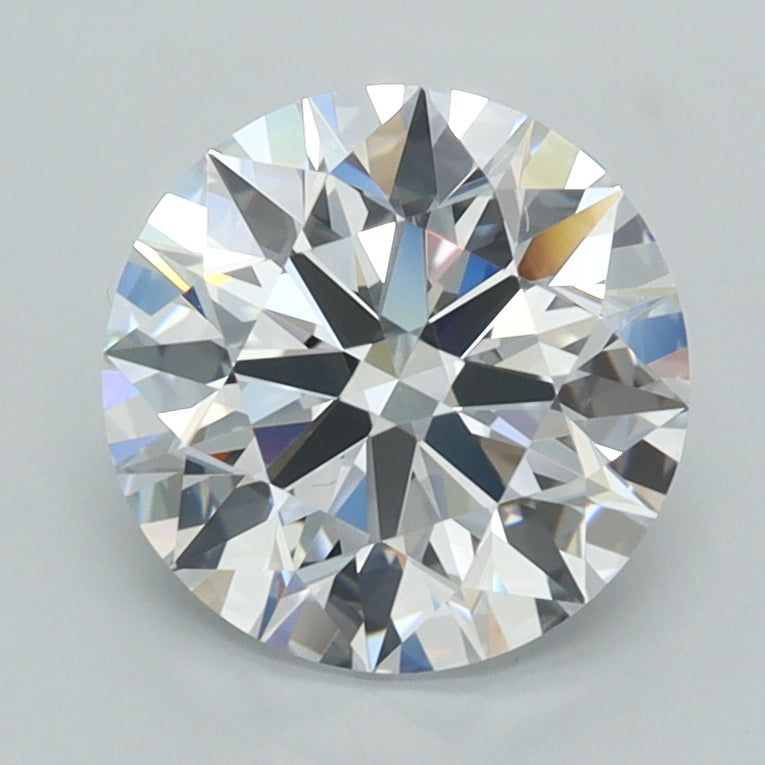 2.03 Carat Round Shaped, D Color, VVS1 Clarity, GCAL Certified Lab Grown Diamond