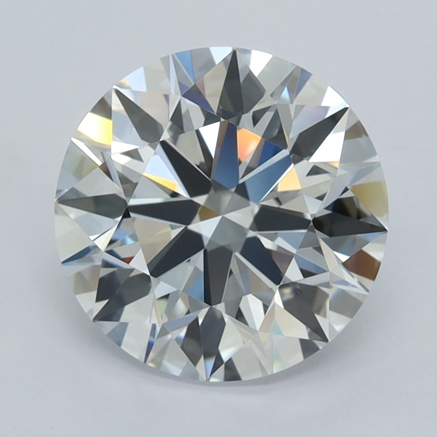 2.71 Carat Round Shaped, D Color, VVS2 Clarity, GCAL Certified Lab Grown Diamond