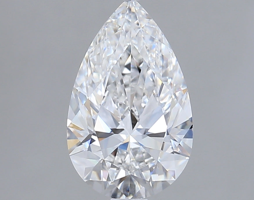 1.50 Carat Pear Shaped, Ideal Cut, D Color, VVS1 Clarity, IGI Certified Lab Grown Diamond