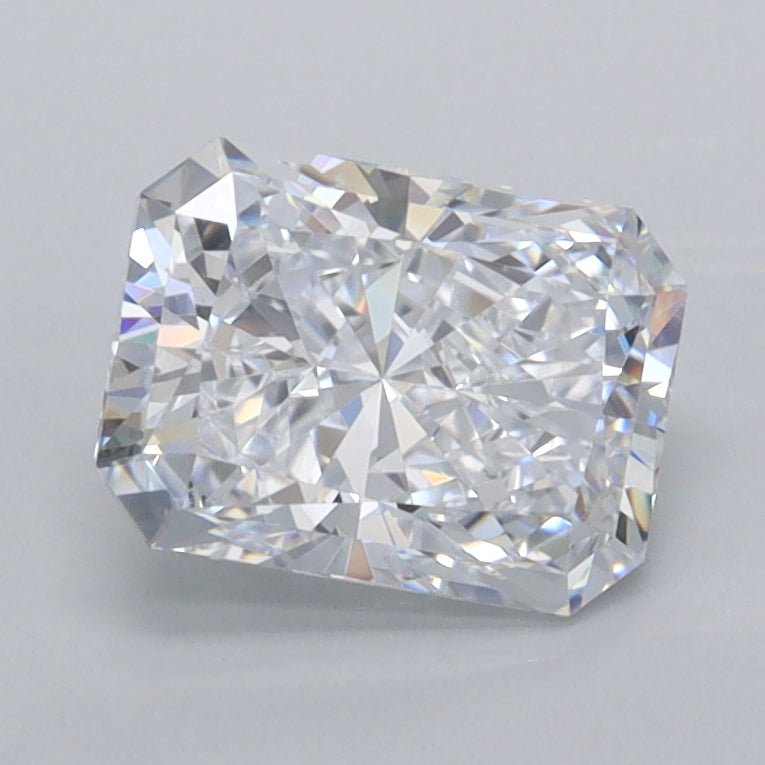 1.46 Carat Radiant Shaped, Excellent Cut, D Color, VVS2 Clarity, IGI Certified Lab Grown Diamond