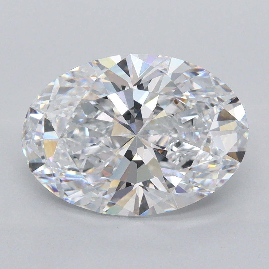 3.22 Carat Oval Shaped, Ideal Cut, D Color, VVS1 Clarity, GCAL Certified Lab Grown Diamond