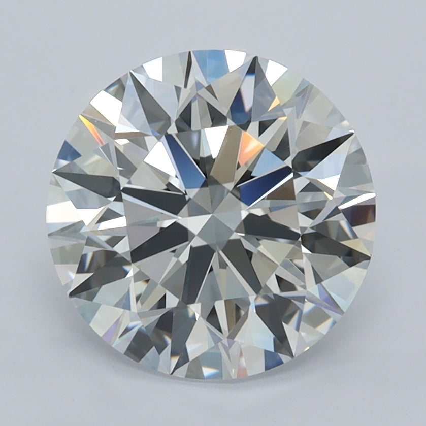 2.47 Carat Round Shaped, D Color, VVS2 Clarity, GCAL Certified Lab Grown Diamond