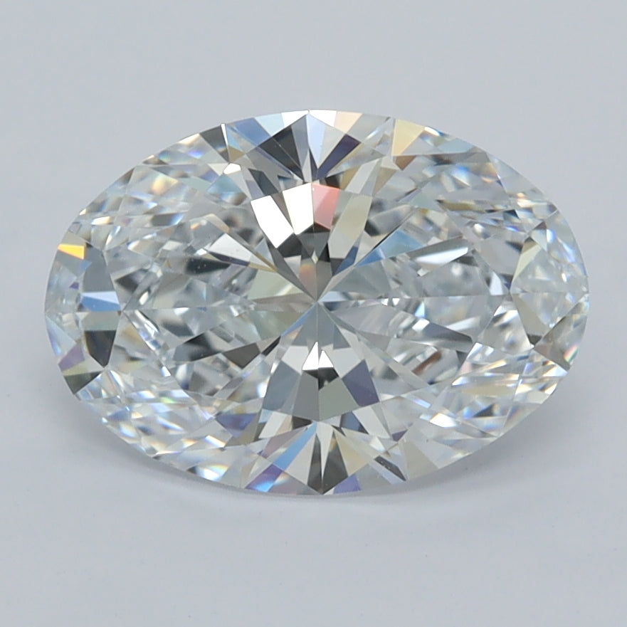 1.96 Carat Oval Shaped, Ideal Cut, D Color, VVS2 Clarity, GCAL Certified Lab Grown Diamond